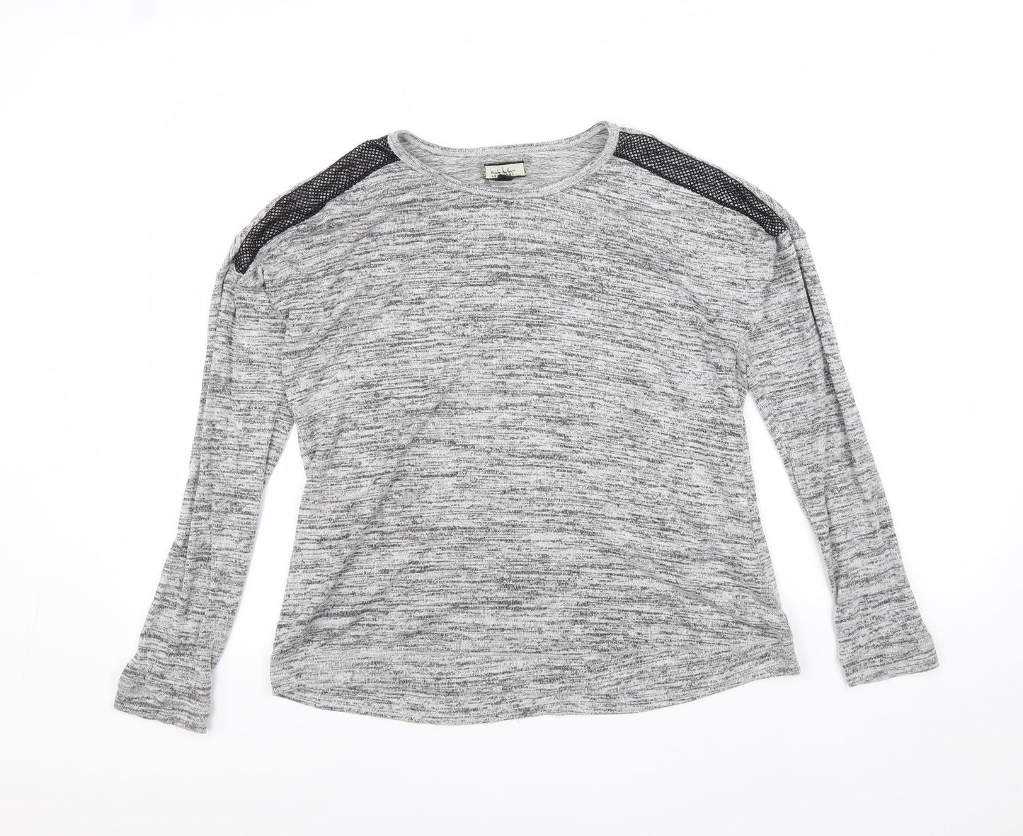 Nicola Miller Womens Grey Viscose Basic T-Shirt Size M Round Neck - Marled