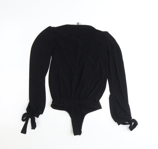 ASOS Womens Black Polyester Bodysuit One-Piece Size 4 Snap