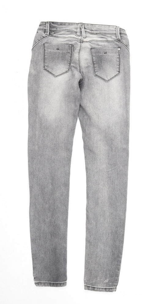 Fresh Made Womens Grey Cotton Skinny Jeans Size XS Regular Zip