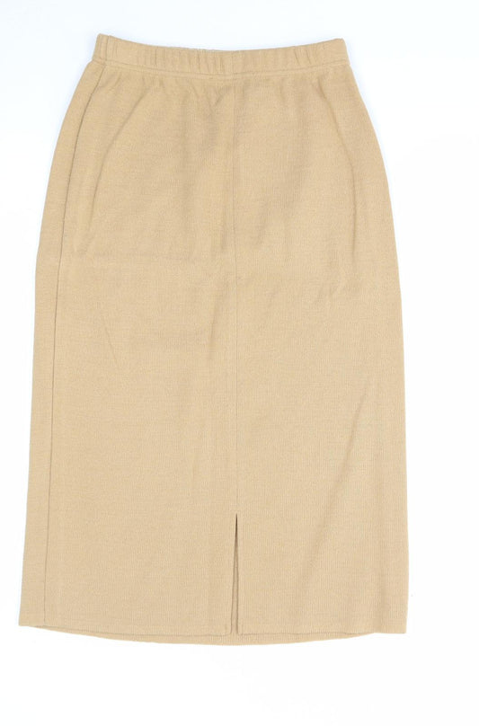Daxon Womens Beige Acrylic A-Line Skirt Size 12