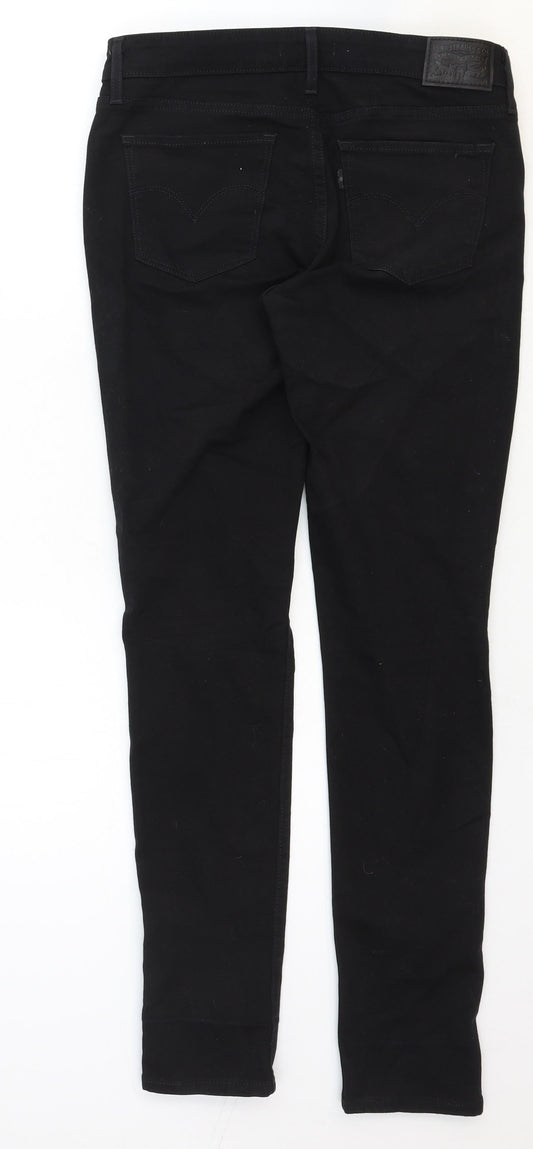 711 Skinny Womens Black Herringbone Cotton Skinny Jeans Size 28 in Regular Zip