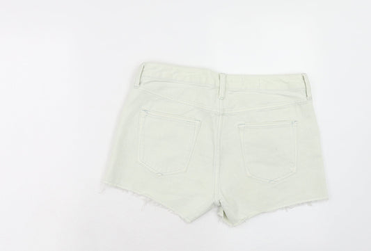 Gap Womens Green Cotton Cut-Off Shorts Size 10 Slim Zip