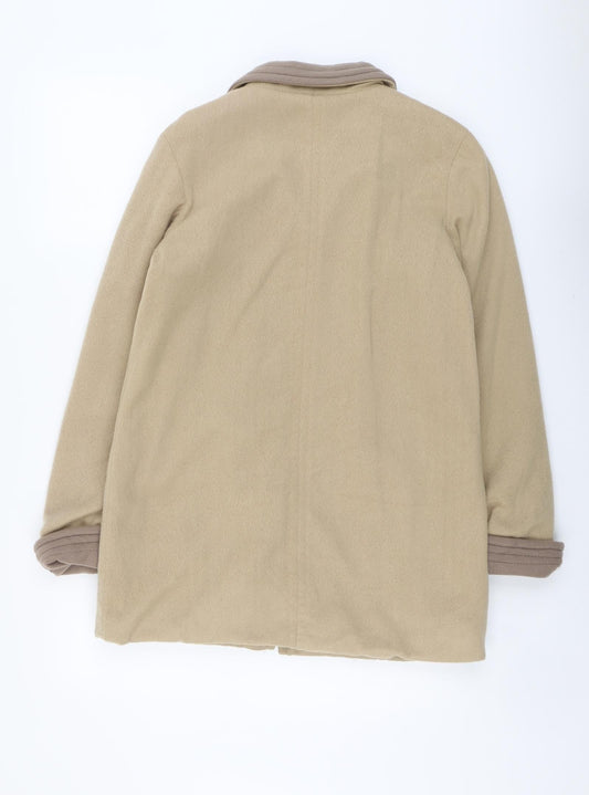 Gabriella Vicenga Womens Beige Overcoat Coat Size 10 Button