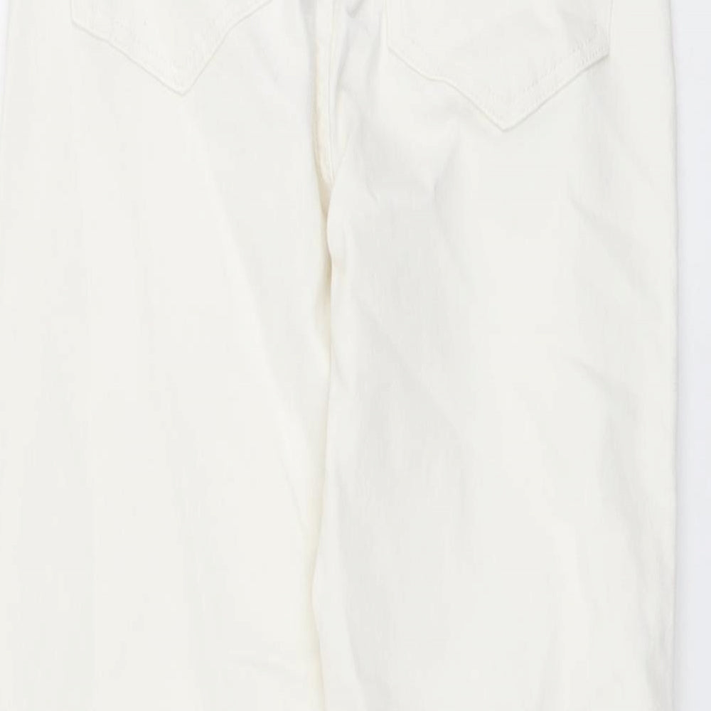 Stradivarius Womens Beige Cotton Straight Jeans Size 6 L25 in Regular Button