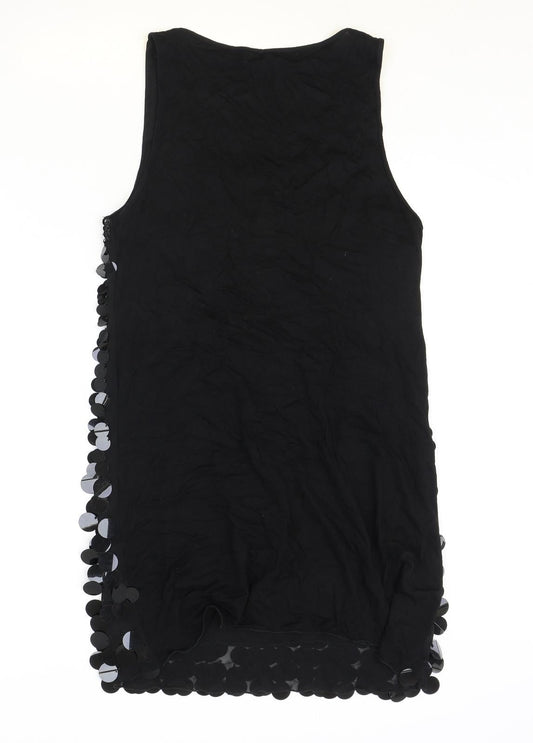 Internacionale Womens Black Polyester Shift Size 12 Scoop Neck Pullover