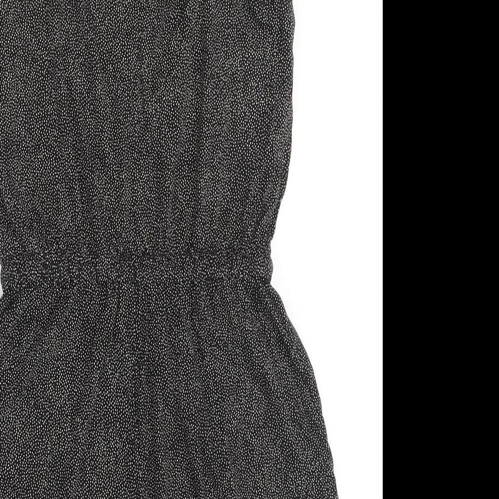 H&M Womens Black Polyester Playsuit One-Piece Size XS Pullover