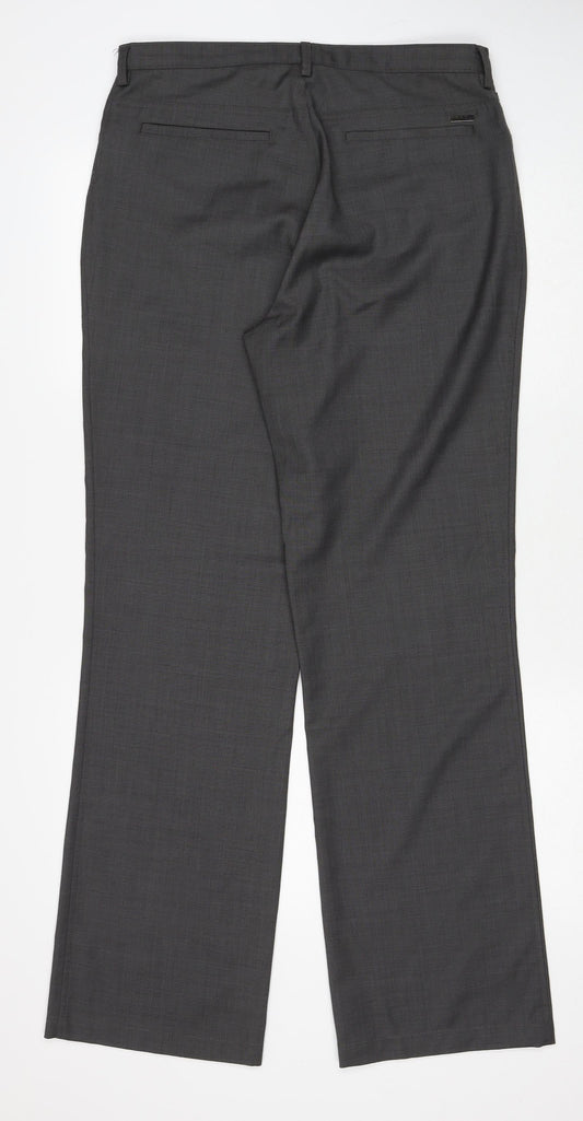 NEXT Womens Grey Wool Trousers Size 32 in Regular Zip