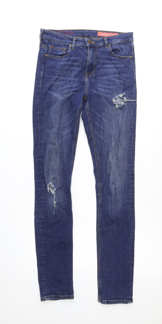 cross Jeans Womens Blue Cotton Skinny Jeans Size 29 in Regular Zip