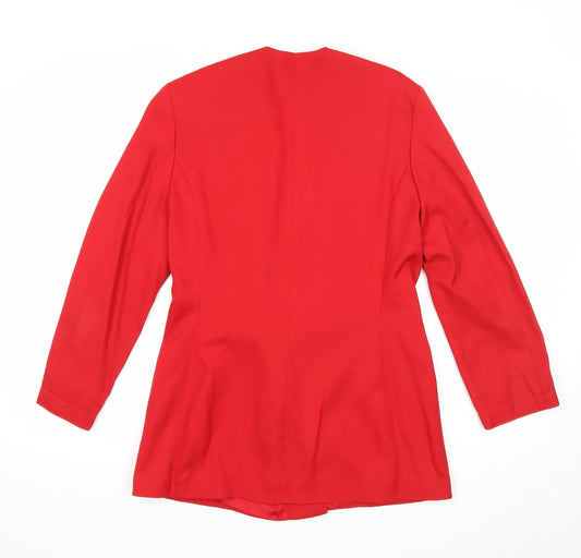 Charlotte Halton Womens Red Jacket Blazer Size 10 Button