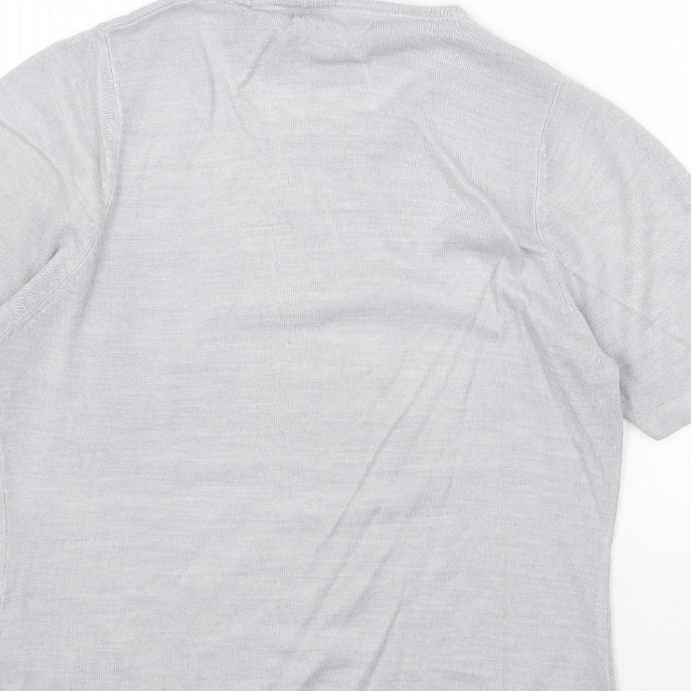 Marks and Spencer Womens Grey Round Neck Acrylic Pullover Jumper Size 14