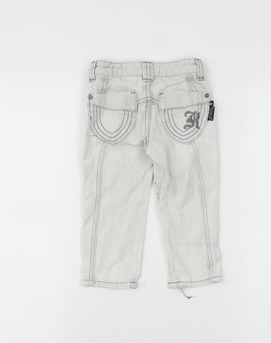 babyk Baby Grey Cotton Jogger Jeans Size 12-18 Months L50 cm Zip