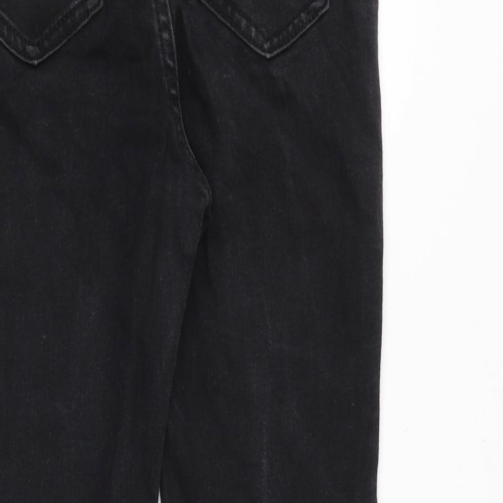 George Girls Black Cotton Skinny Jeans Size 11-12 Years Regular Zip