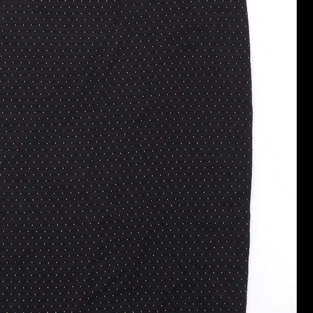 Max Studio Womens Black Polka Dot Rayon Trumpet Skirt Size L