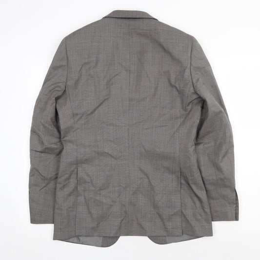 One Six Five Mens Grey Polyester Jacket Suit Jacket Size 38 Regular