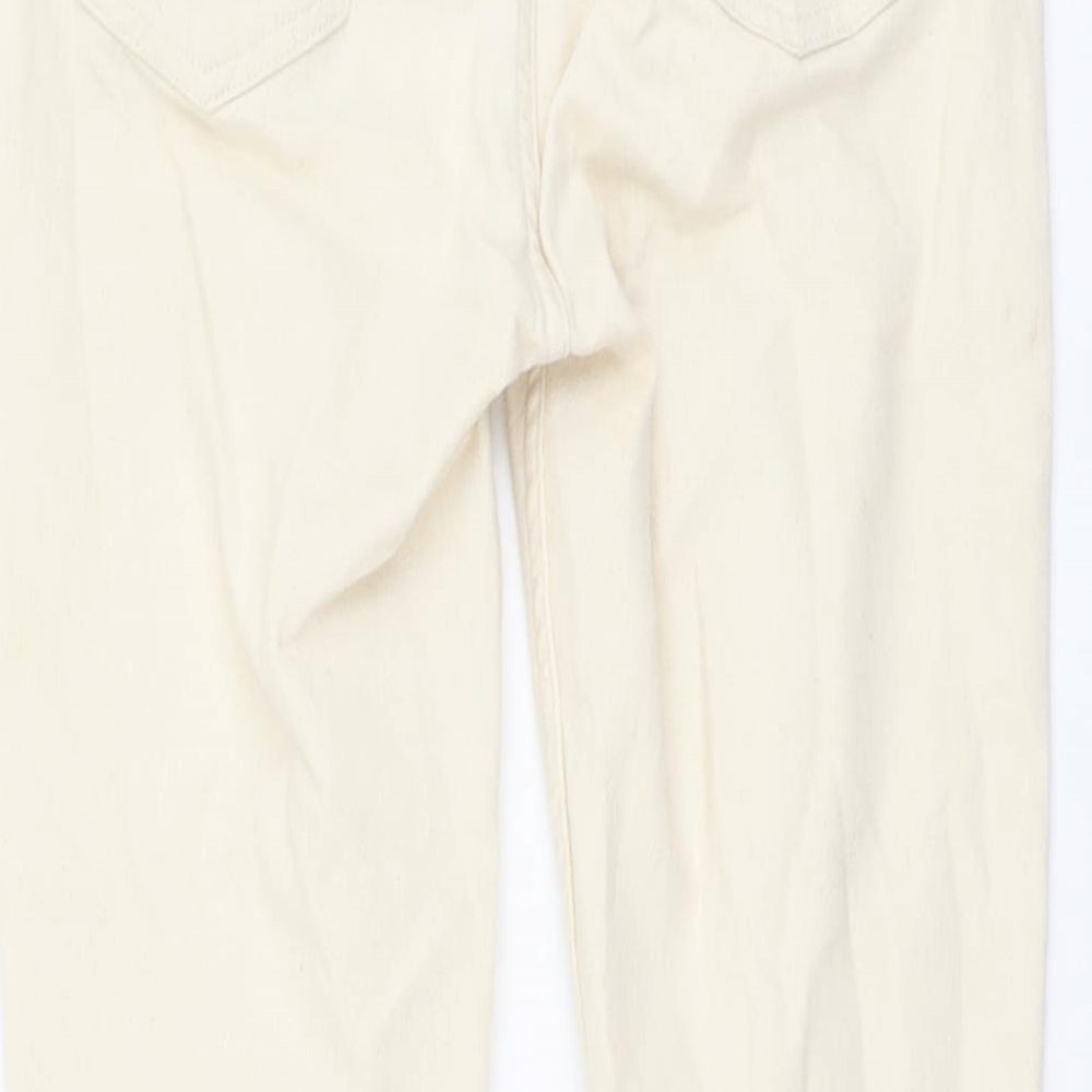 Fate Face Womens Beige Cotton Straight Jeans Size 10 L23 in Regular Button