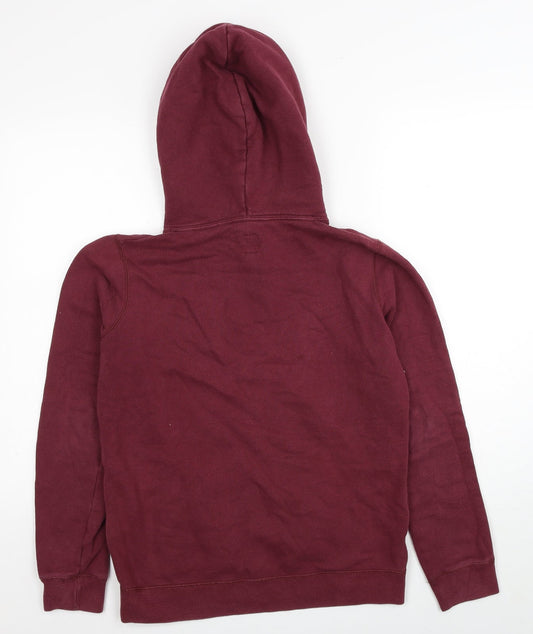 Jack Wills Womens Red Cotton Pullover Hoodie Size 6 Pullover