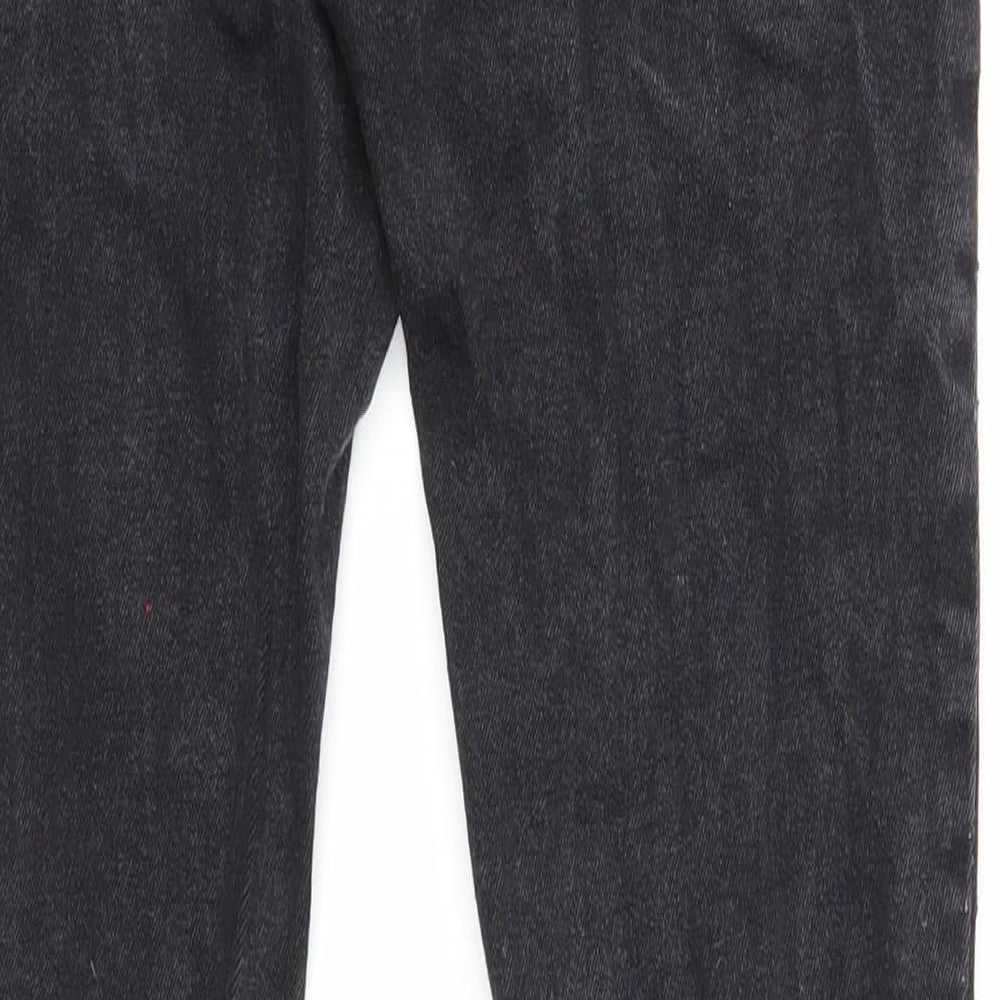 Brave Soul Mens Black Cotton Skinny Jeans Size 30 in L32 in Regular Zip