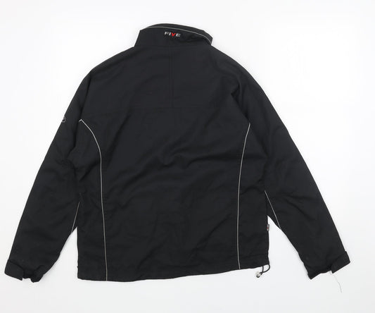 FIVE Womens Black Polyester Pullover Sweatshirt Size 10 Zip