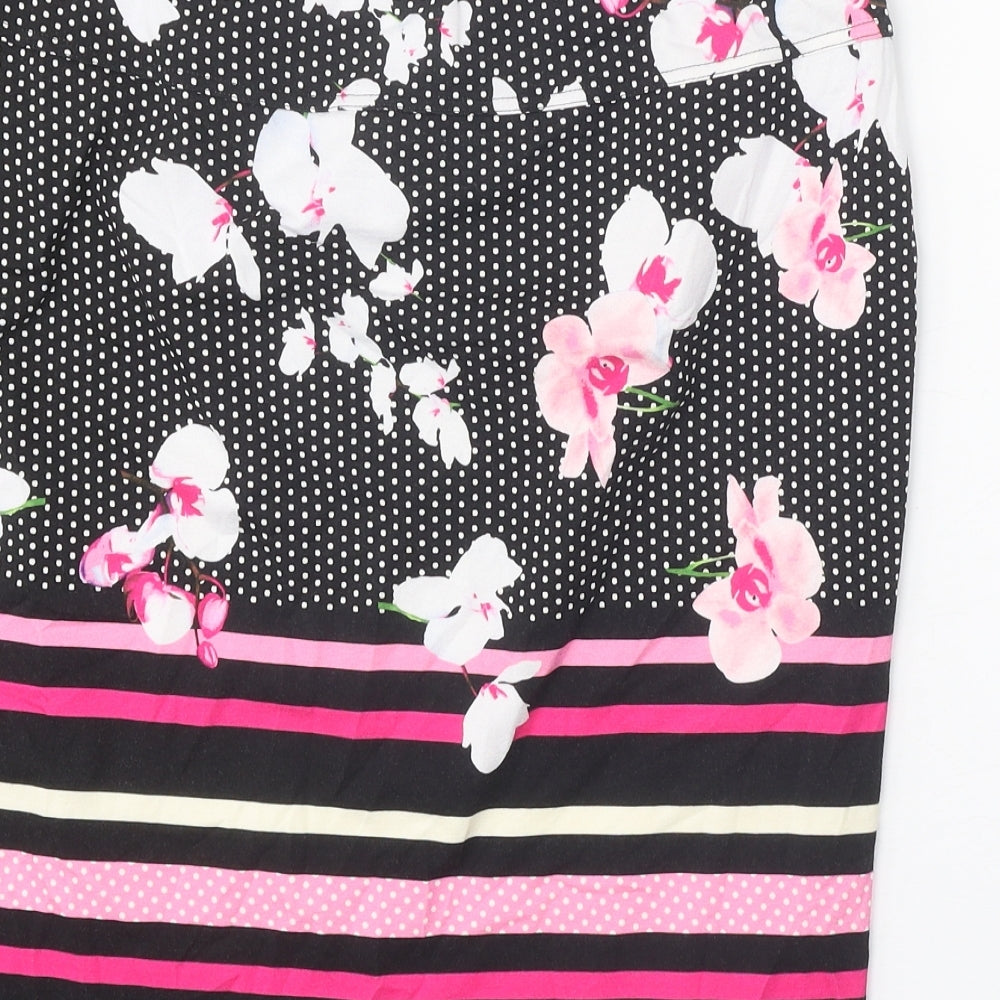 Eugen Klein Womens Black Geometric Polyester Straight & Pencil Skirt Size 32 in