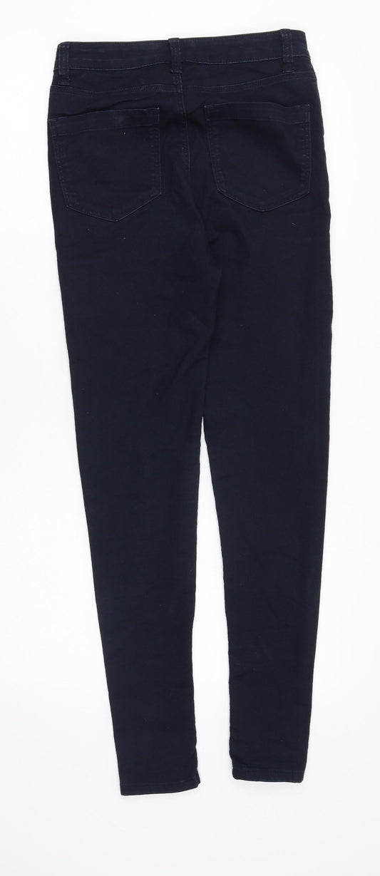 Marks and Spencer Womens Blue Cotton Skinny Jeans Size 8 Slim Zip