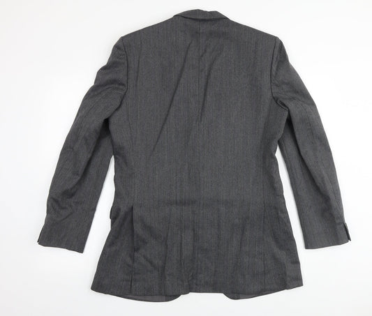 The Label Mens Grey Cotton Jacket Suit Jacket Size 40 Big & Tall