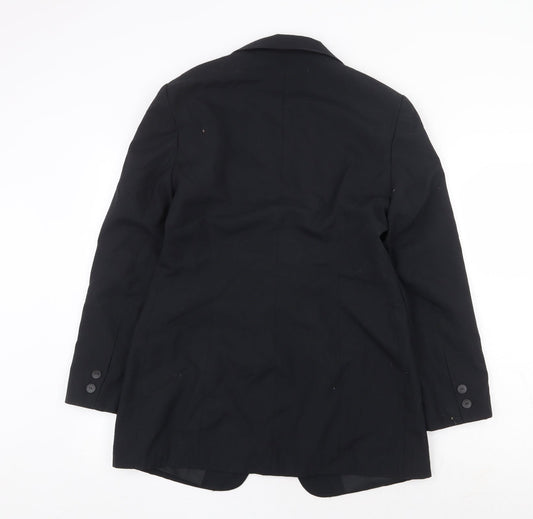 Directions Womens Black Polyester Jacket Blazer Size 14 Button