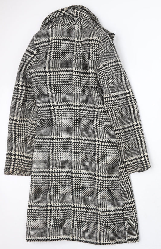 Parisian Womens Grey Plaid Overcoat Coat Size 6