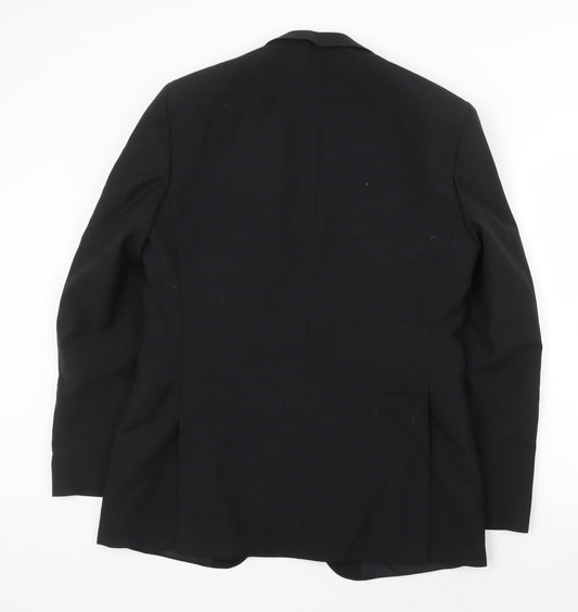 Classic Mens Black Polyester Jacket Suit Jacket Size 40 Regular