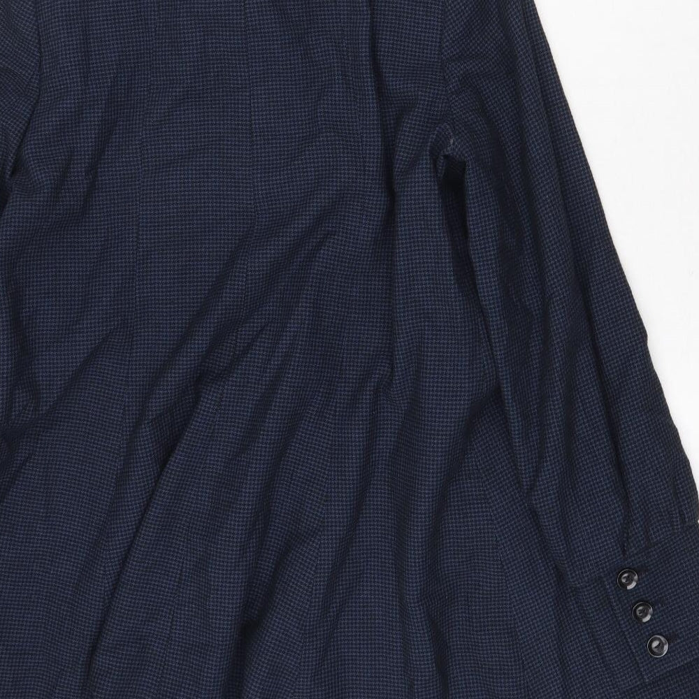 Topshop Womens Blue Overcoat Coat Size 12 Button