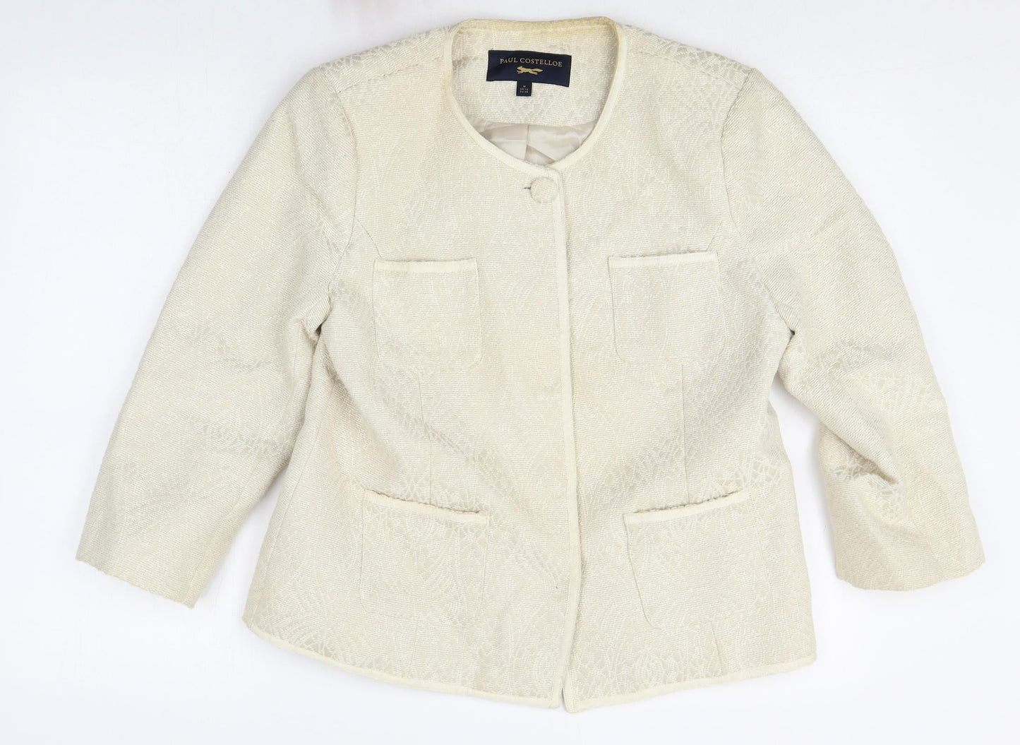 Paul Costelloe Womens White Cotton Jacket Blazer Size M