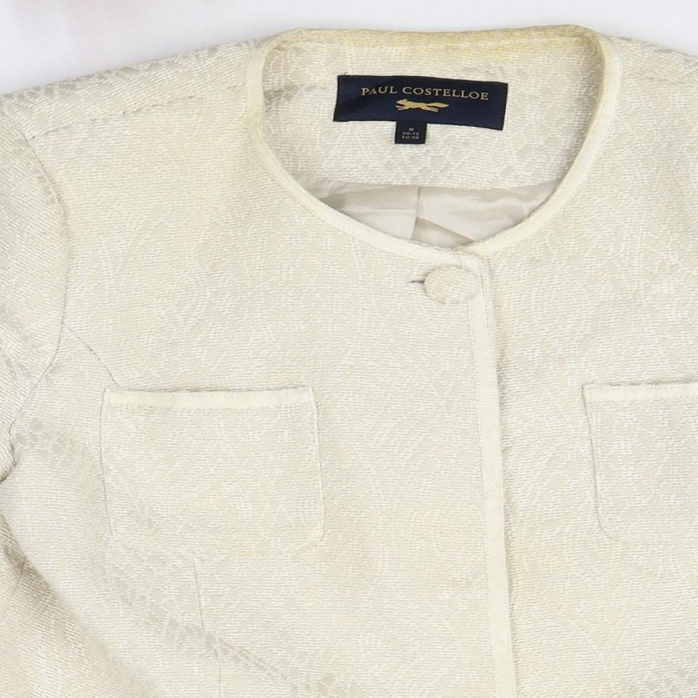 Paul Costelloe Womens White Cotton Jacket Blazer Size M
