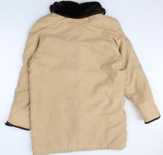 Apropos Womens Beige Overcoat Coat Size S Button