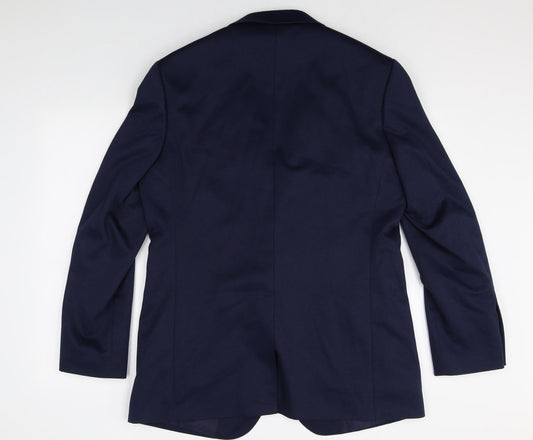 Marks and Spencer Mens Blue Polyester Jacket Suit Jacket Size 42 Regular