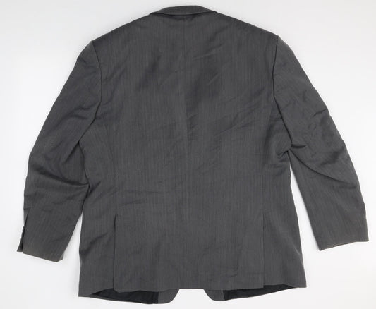 BHS Mens Grey Polyester Jacket Suit Jacket Size 48 Regular