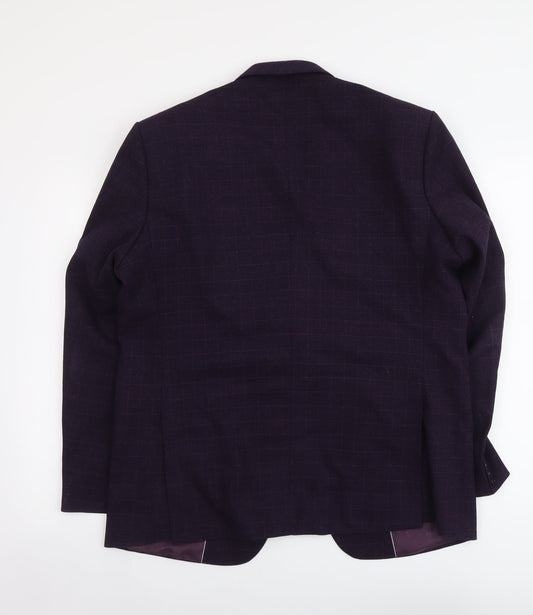 Lubini Mens Purple Polyester Jacket Suit Jacket Size L Regular