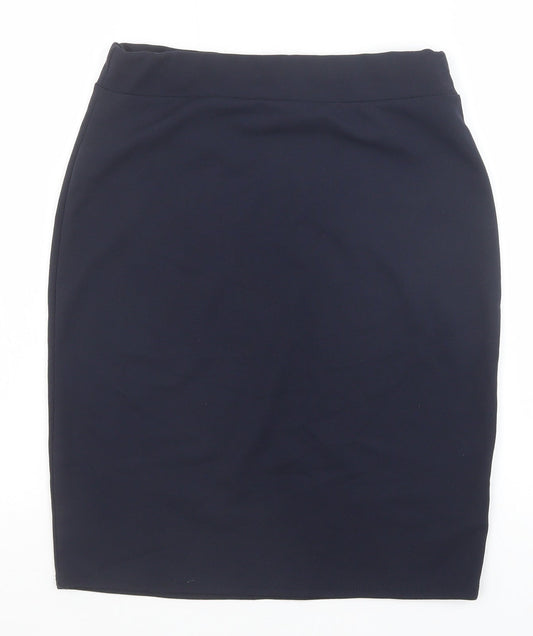 Preworn Womens Blue Polyester Straight & Pencil Skirt Size 10
