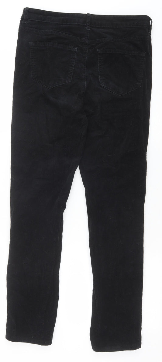 Marks and Spencer Womens Black Chlorofibre Trousers Size 12 Regular Zip
