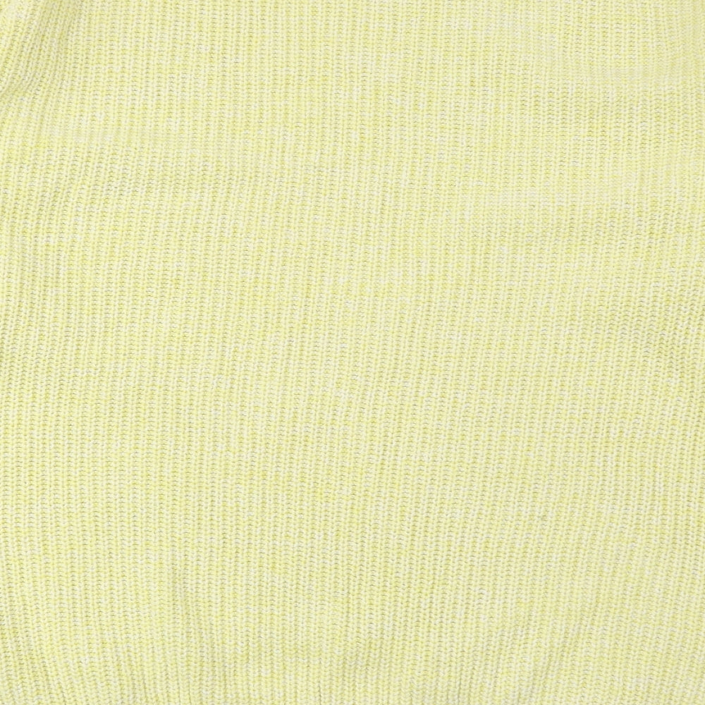 Marks and Spencer Womens Yellow Round Neck Cotton Pullover Jumper Size M