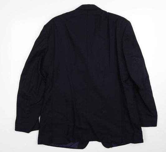 First Impressions Mens Blue Wool Jacket Suit Jacket Size 44 Regular