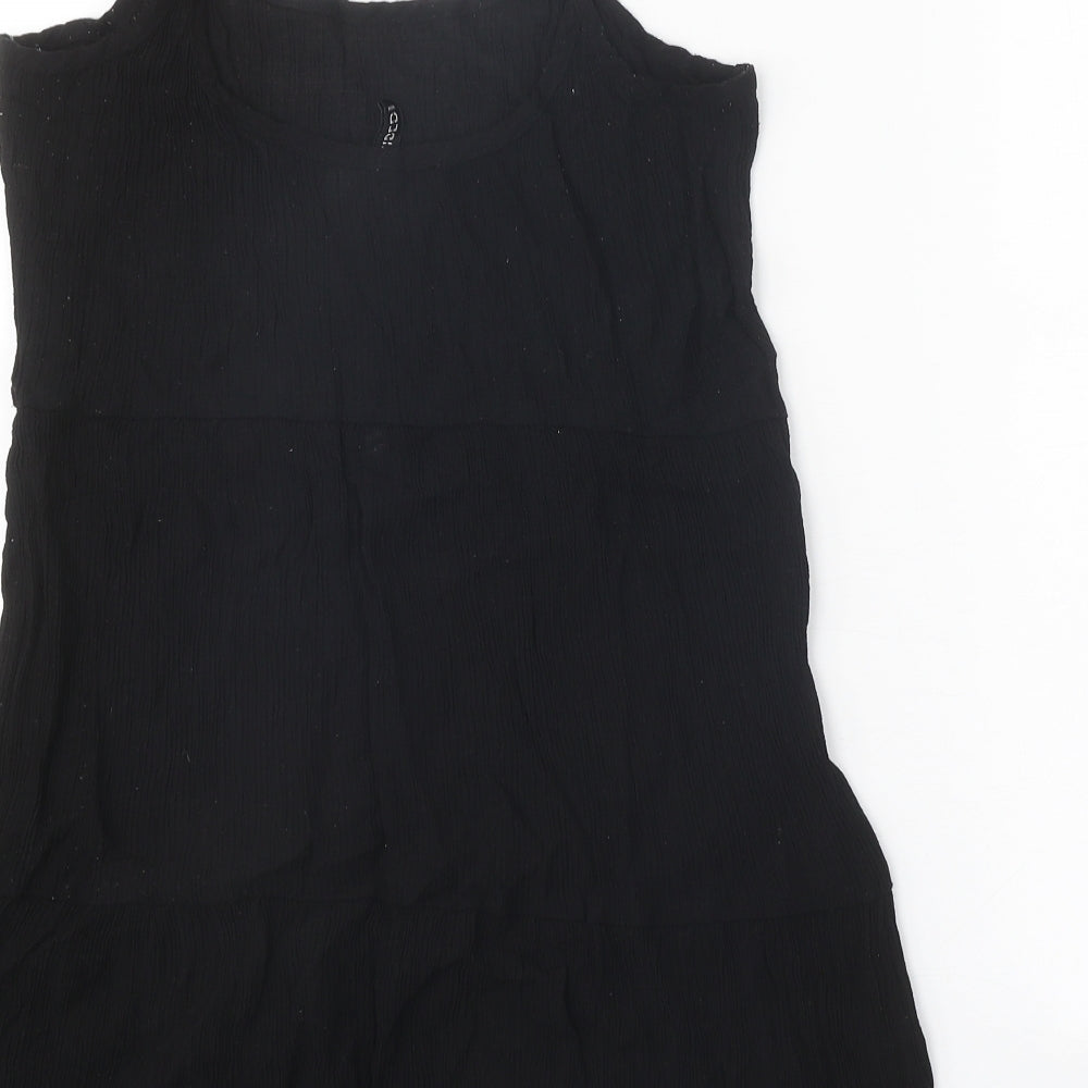 Divided Womens Black Viscose Tank Dress Size 14 Round Neck Pullover
