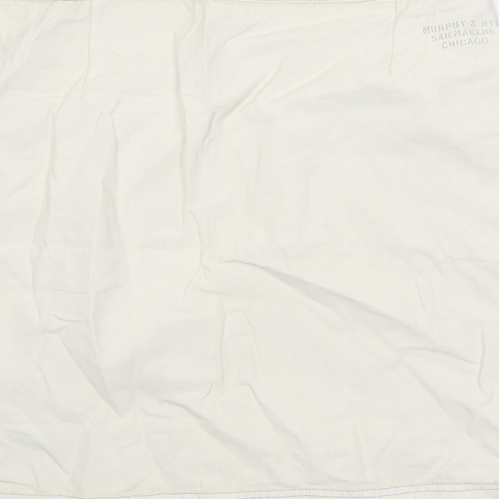 Murphy & Nye Womens Ivory Cotton Mini Skirt Size 32 in Button