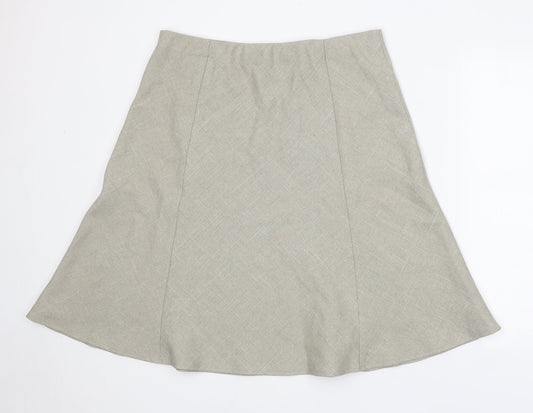 Honour Milburn Womens Beige Polyester Flare Skirt Size 16