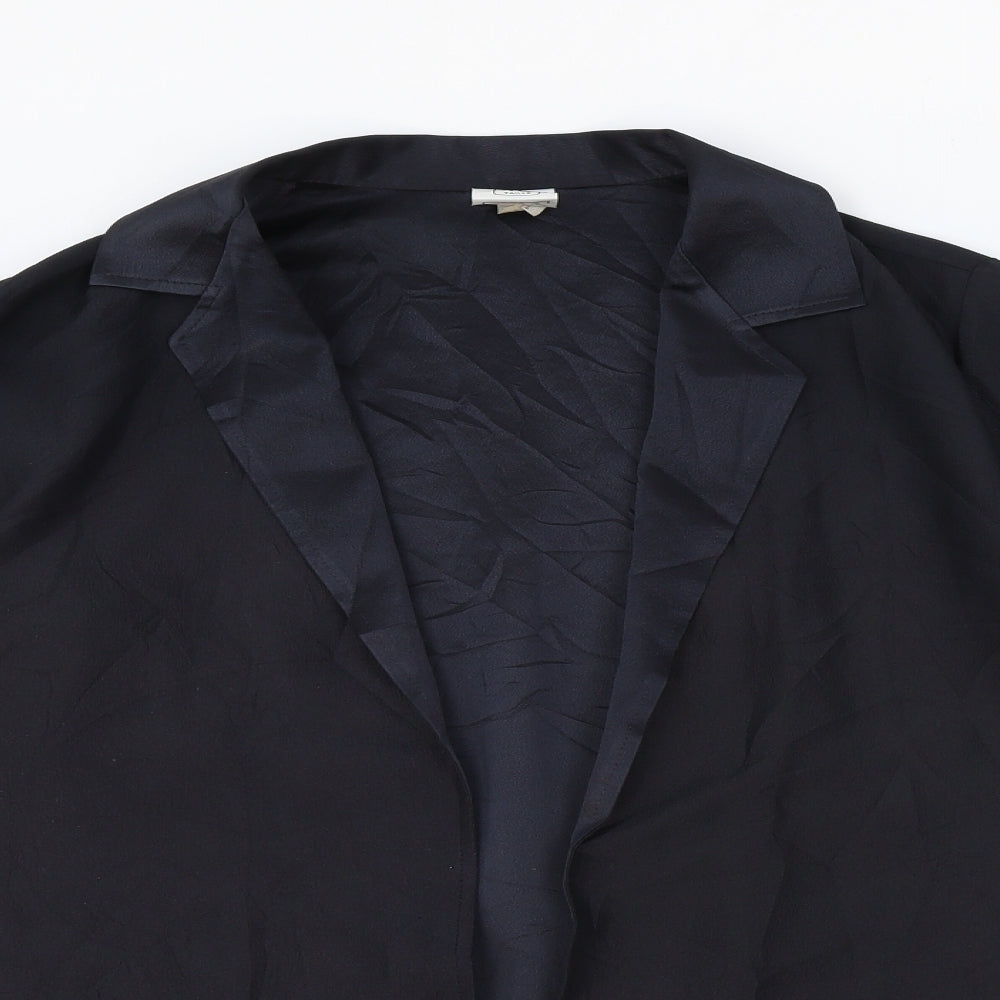 St Michael Womens Black Polyester Basic Blouse Size 12 Collared