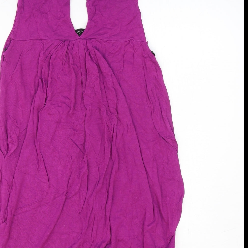 Dorothy Perkins Womens Pink Viscose Basic Tank Size 8 Round Neck