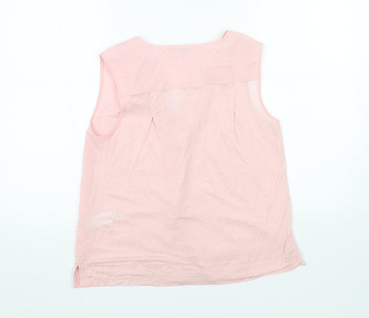 French Connection Womens Pink Polyester Basic Tank Size S V-Neck