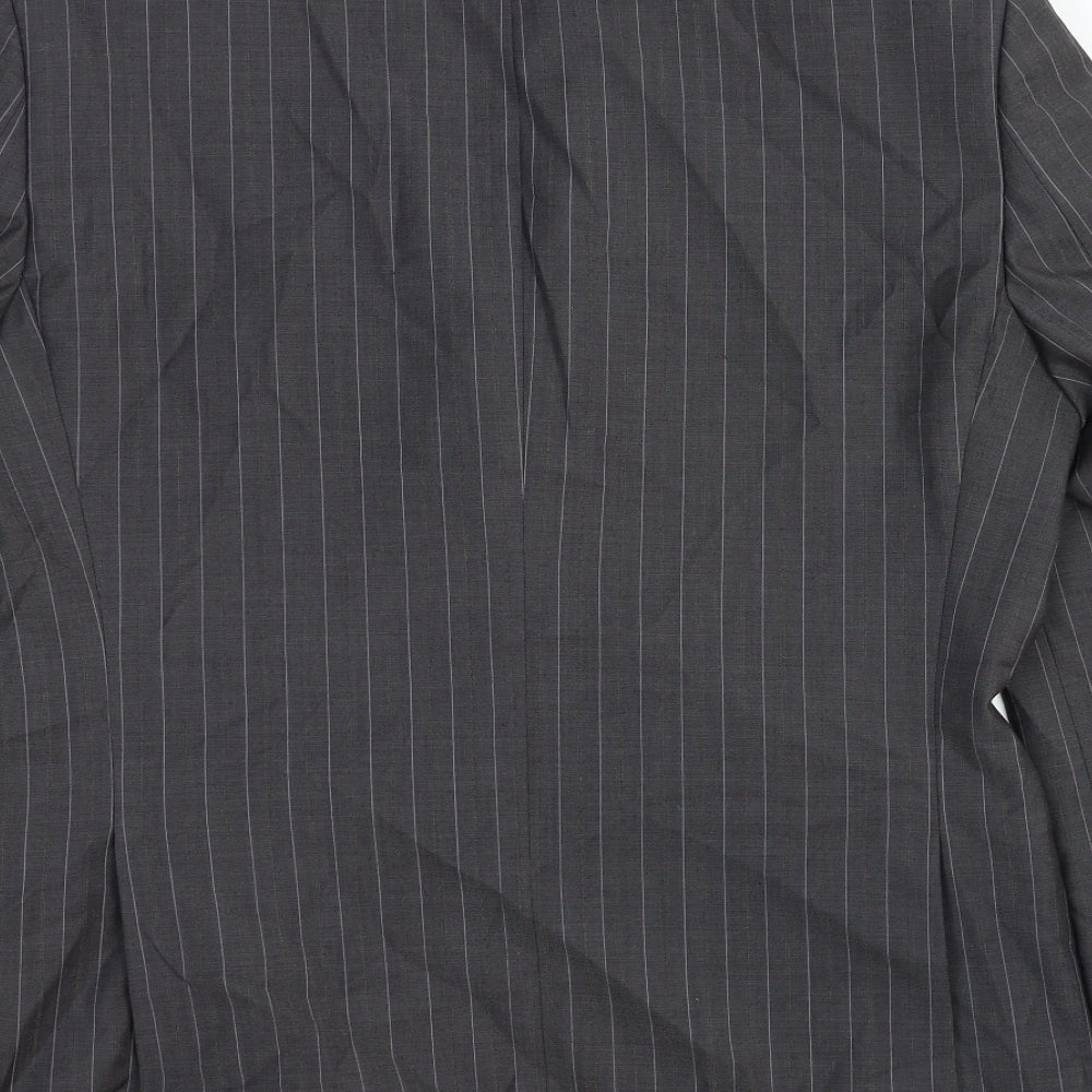 Marks and Spencer Mens Grey Striped Wool Jacket Suit Jacket Size 40 Regular