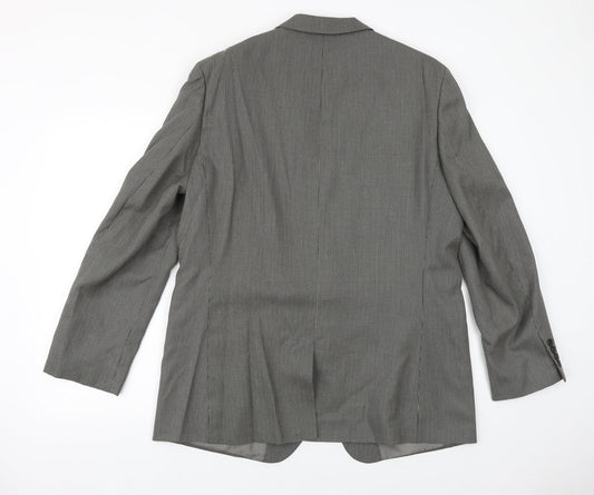 Taylor & Wright Mens Grey Geometric Polyester Jacket Suit Jacket Size 44 Regular