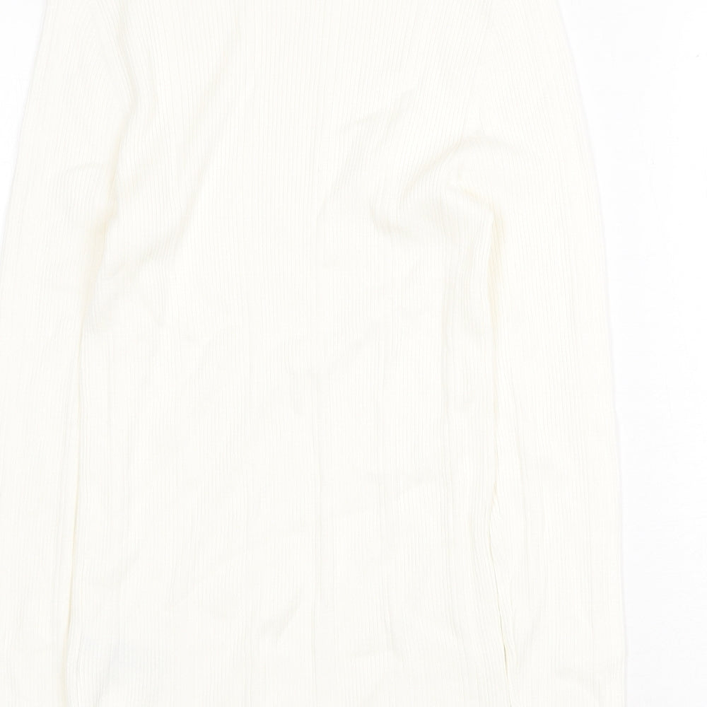 Marks and Spencer Womens White Round Neck Viscose Pullover Jumper Size 10
