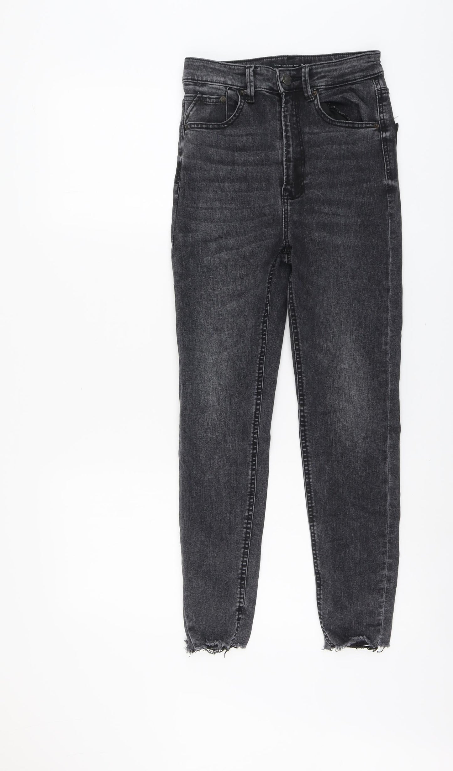 Stradivarius Womens Grey Cotton Skinny Jeans Size 8 L25 in Regular Button
