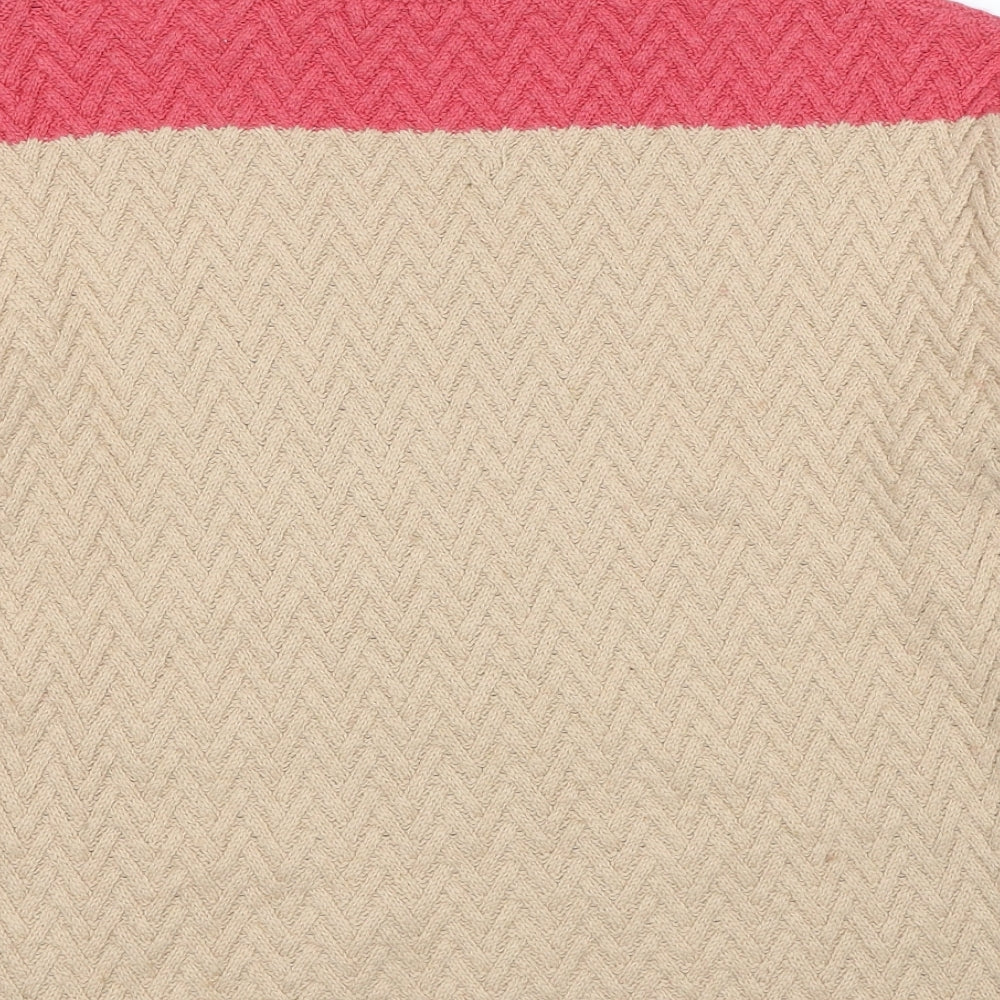 Crew Clothing Womens Beige High Neck Cotton Pullover Jumper Size 12